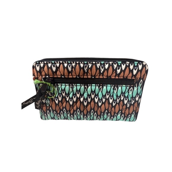 Vera Bradley New Turnlock Wallet Sierra Stream Quilted Cotton Womens Zipper & Tu - Picture 3 of 6
